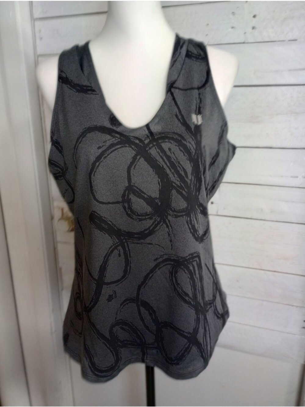 Eleven Sleeveless Spandex Active Wear Athleisure Abstract Print Tank Top Large